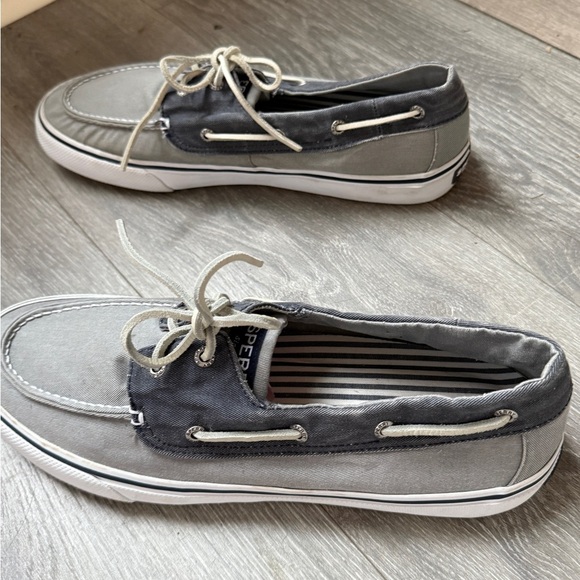 Sperry Bahama II Charcoal Canvas Boat Shoes Men’s Size 13 - Picture 4 of 11